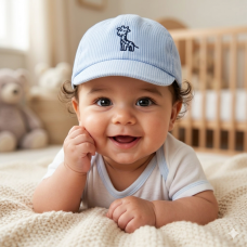 0373-1: Baby Boys Giraffe Emblem Cap (NB-3 Months)